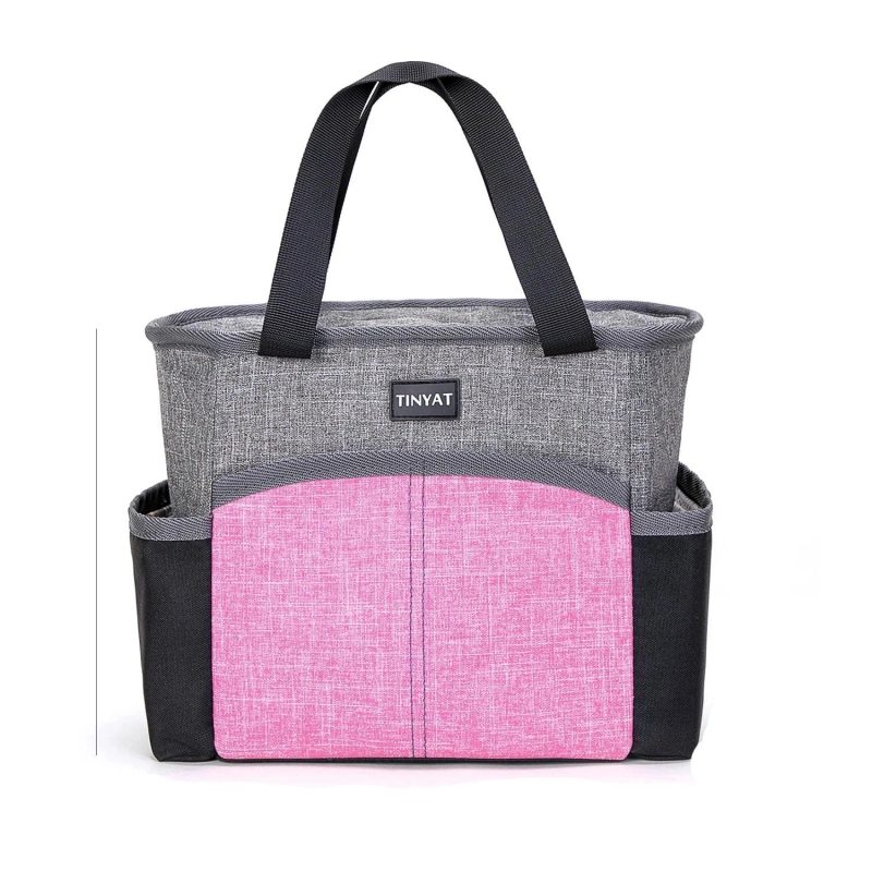 Sac Isotherme Compact Femme de couleur gris - rose